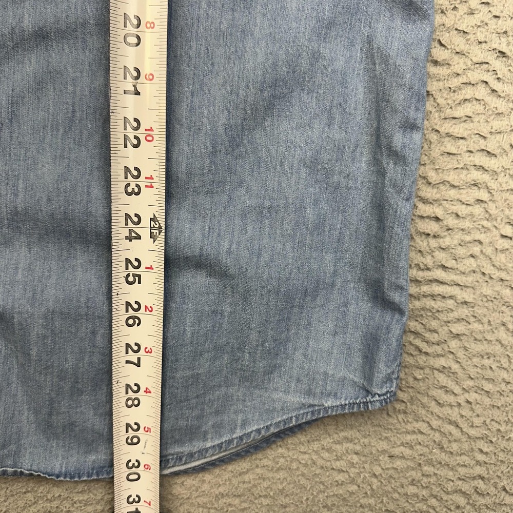 Hawes & Curtis Shirt Mens Medium Blue Chambray Button Down Slim Fit Long Sleeve - Picture 7 of 13